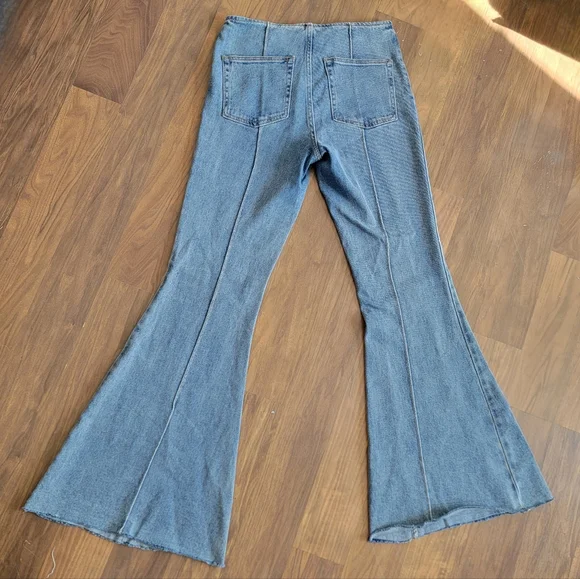 Soho Juniors sz 5/27 LIKE NEW Flare Hippy Boho Leather Vintage 70's Jeans Y2K - Picture 2 of 12
